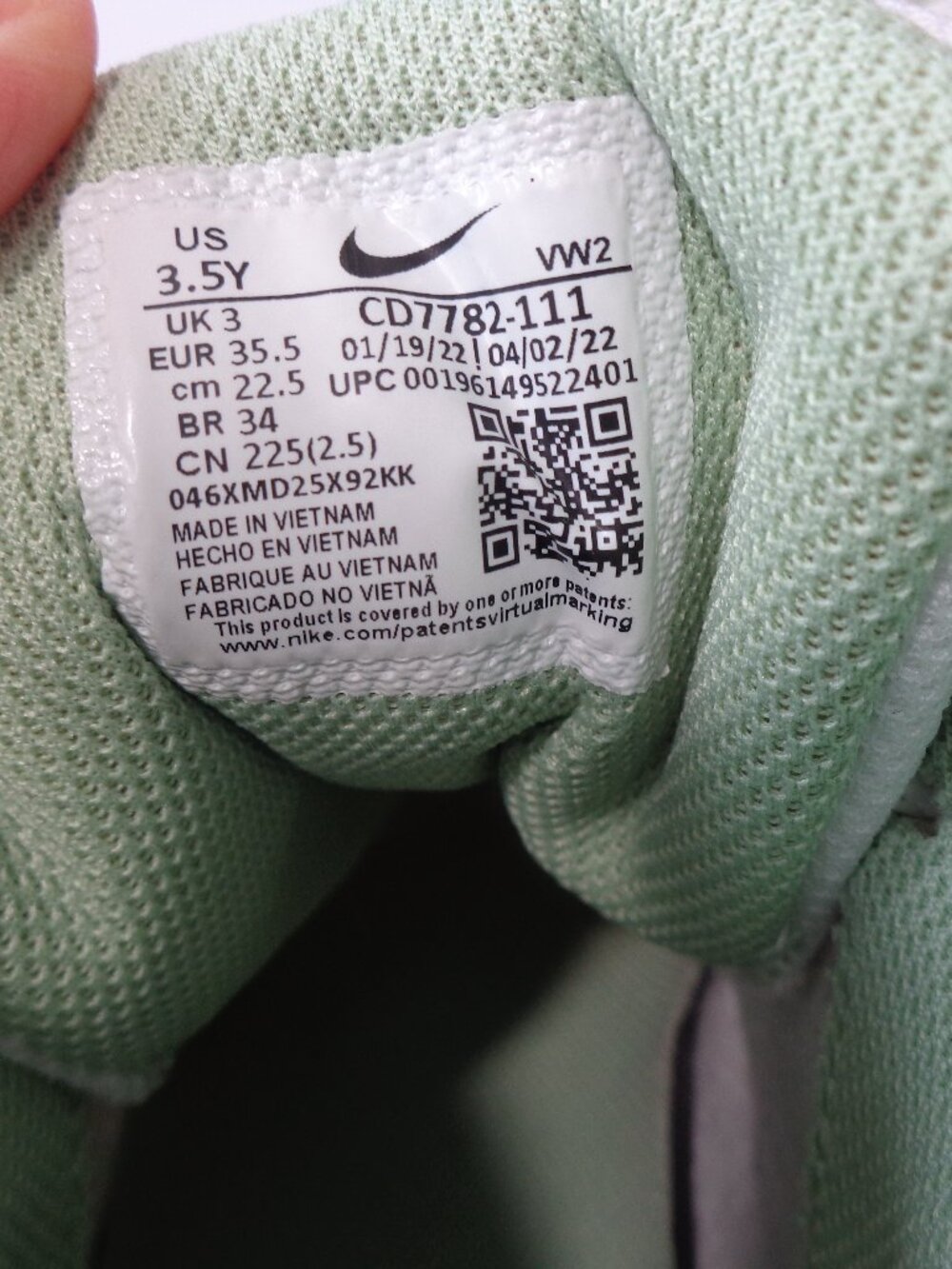 Nike Court Borough Mid 2 (GS) White Pink Green Glaze CD7782-111 Youths Size 3.5Y - Picture 6 of 8